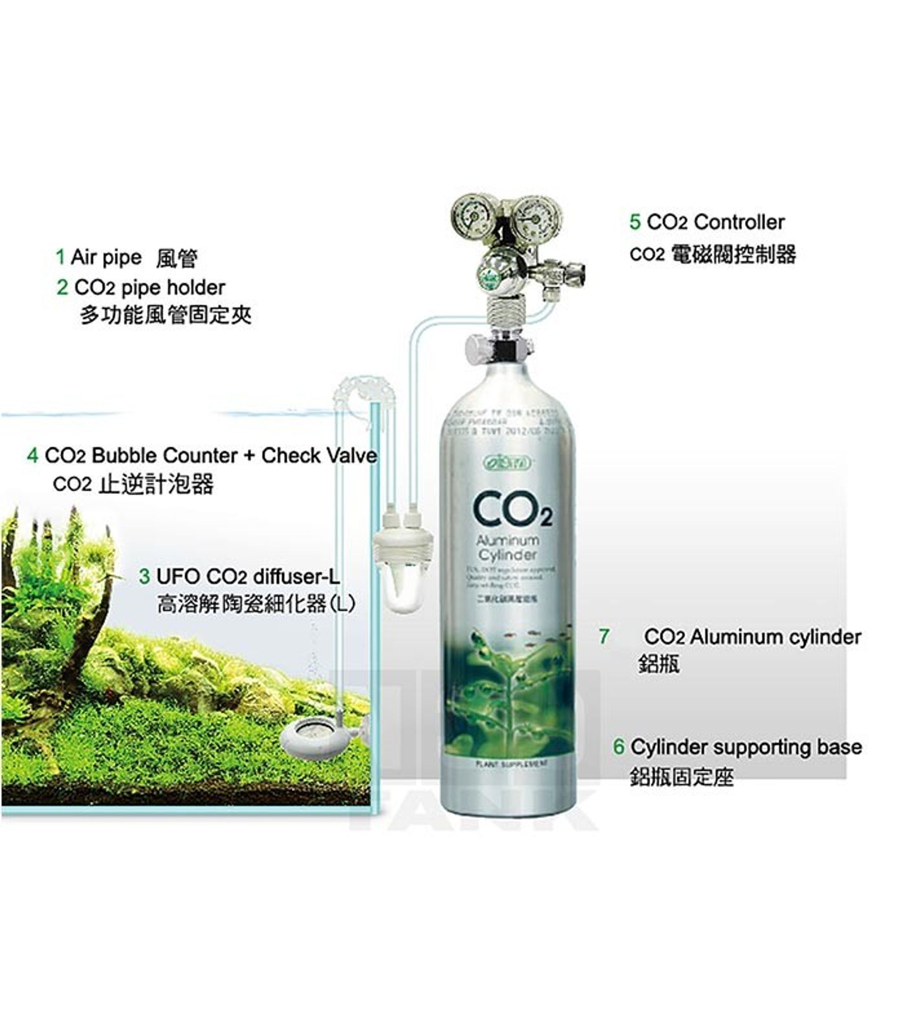 ISTA 3L CO2 ALUMINIUM CYLINDER SET
