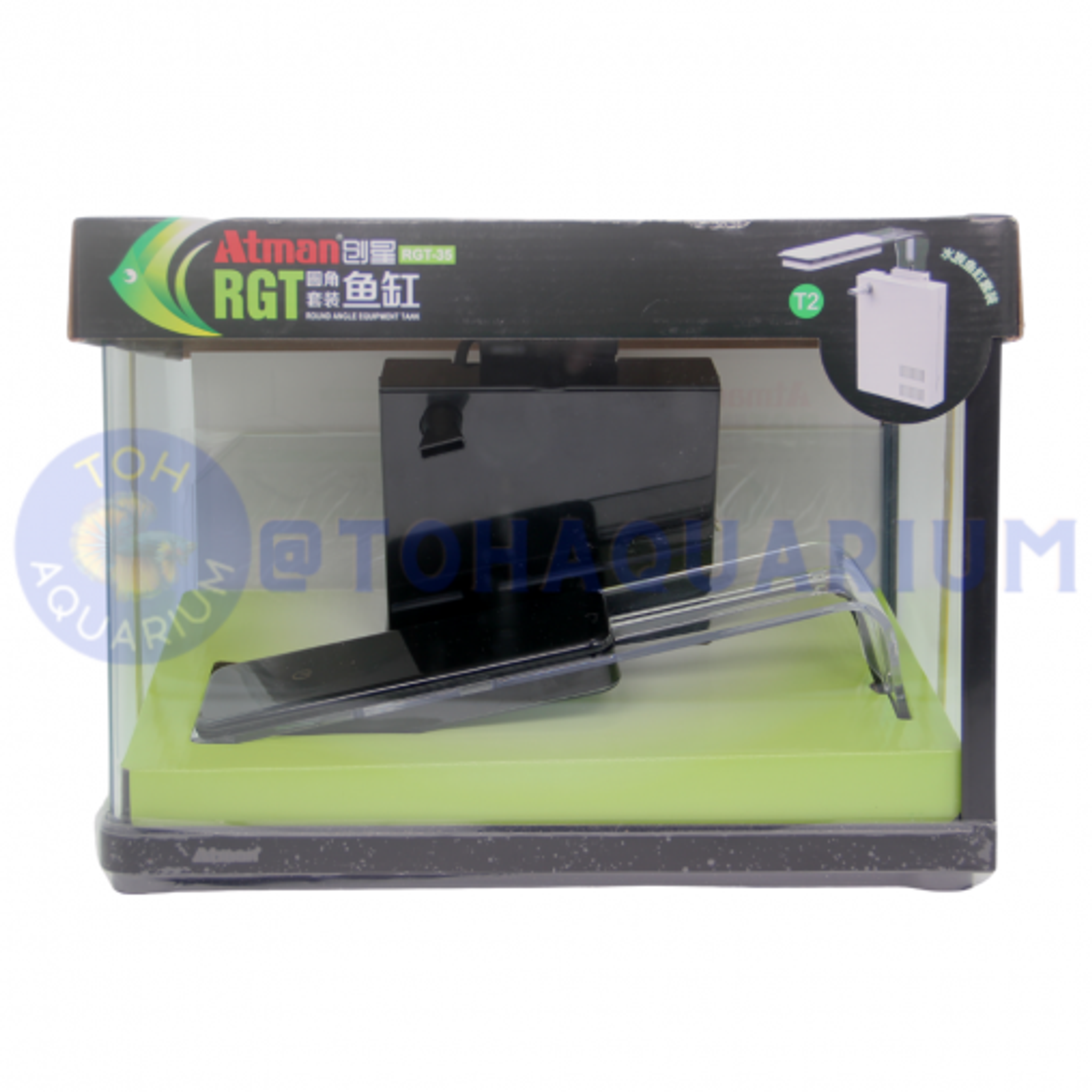 Atman RGT 35.4x18.4x26cm Round Tank Set Black