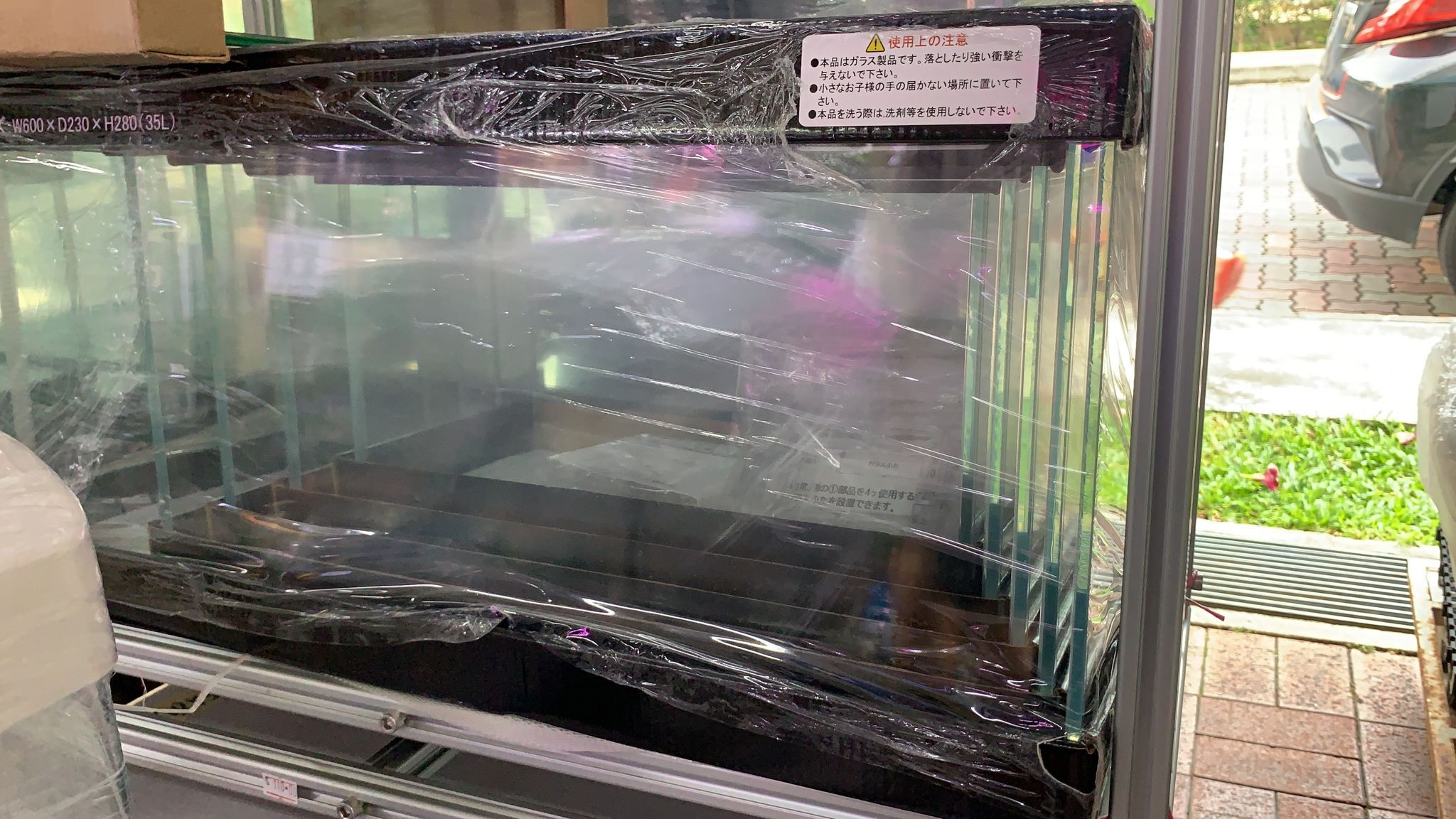 Glass Fish Tank With Glass Cover 60cm x 23cm x 28cm