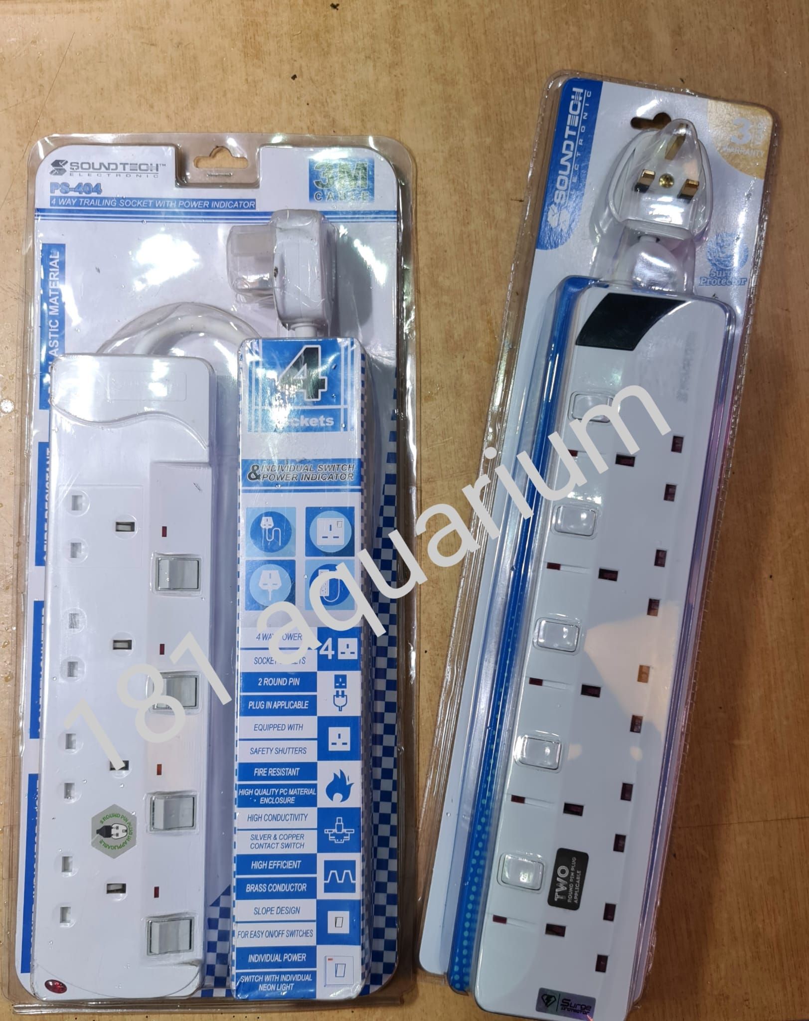 SOUNDTECH 4/ 5 Way Trailing Socket with Power Indicator (3 Metres Cable)