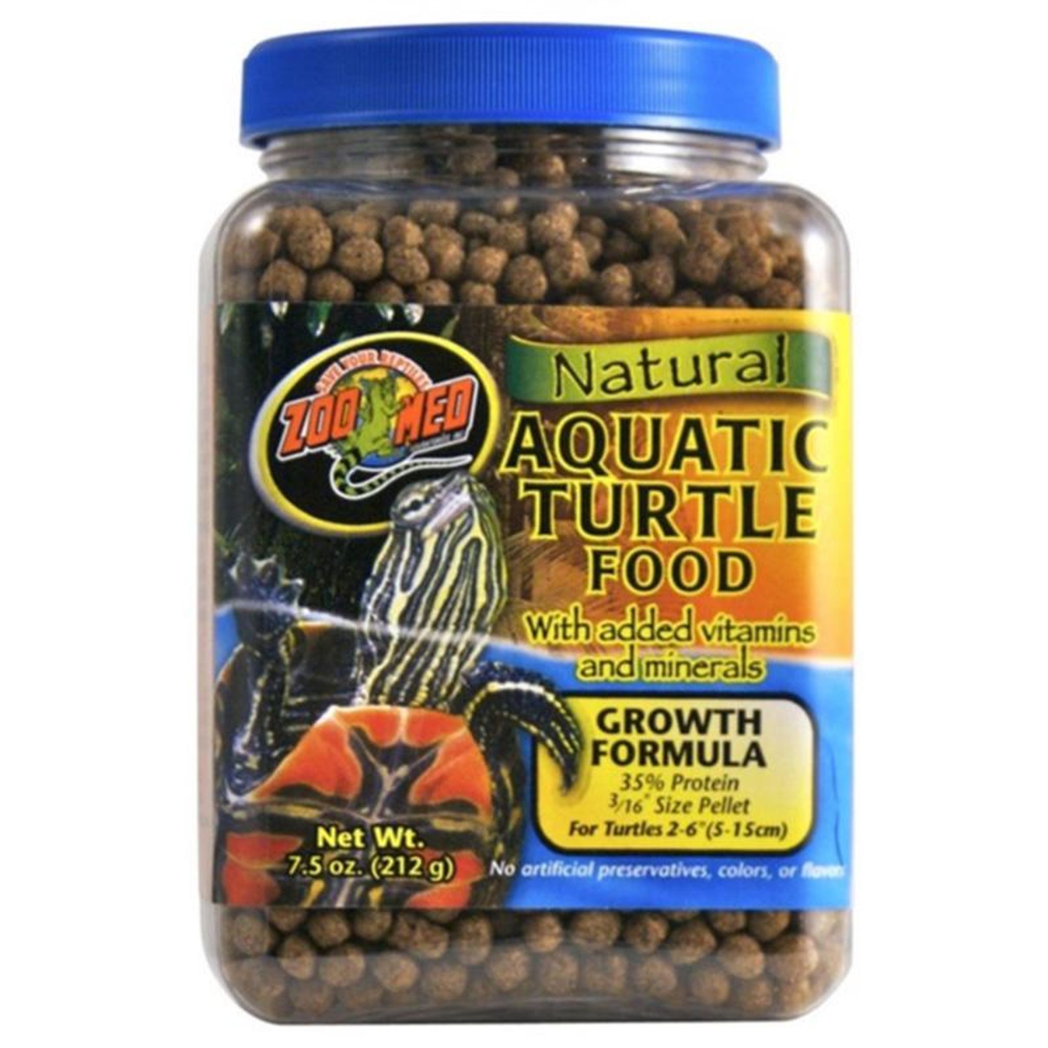 ZooMed Aquatic Turtle Food (3/16 size 35% protein) (Growth Formula) (212g)