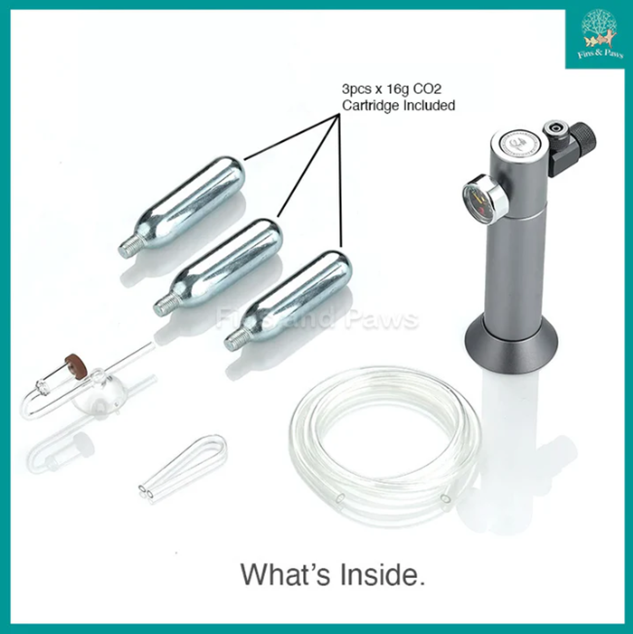 [Chihiros] Mini CO2 Regulator Kit for Nano Planted Aquarium (includes 3pcs 16g CO2 Replacement Cartridge)
