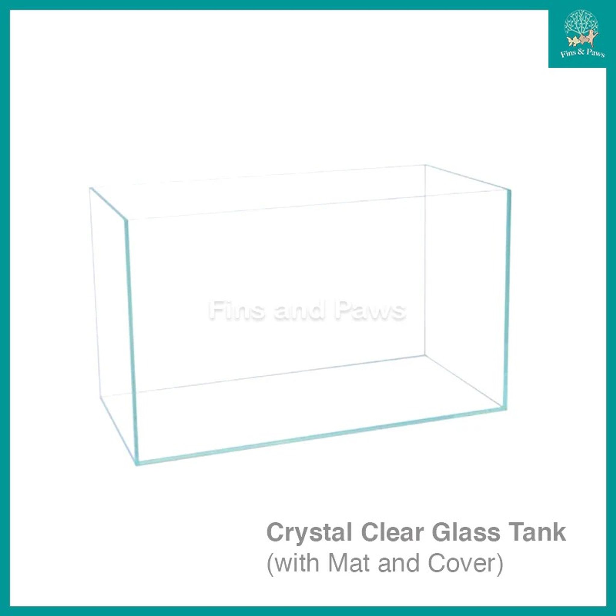[Crystal] 1ft - 3ft Crystal Ultra-Clear Glass Aquarium Fish Tank with Mat (30cm, 45cm, 60cm, 90cm)