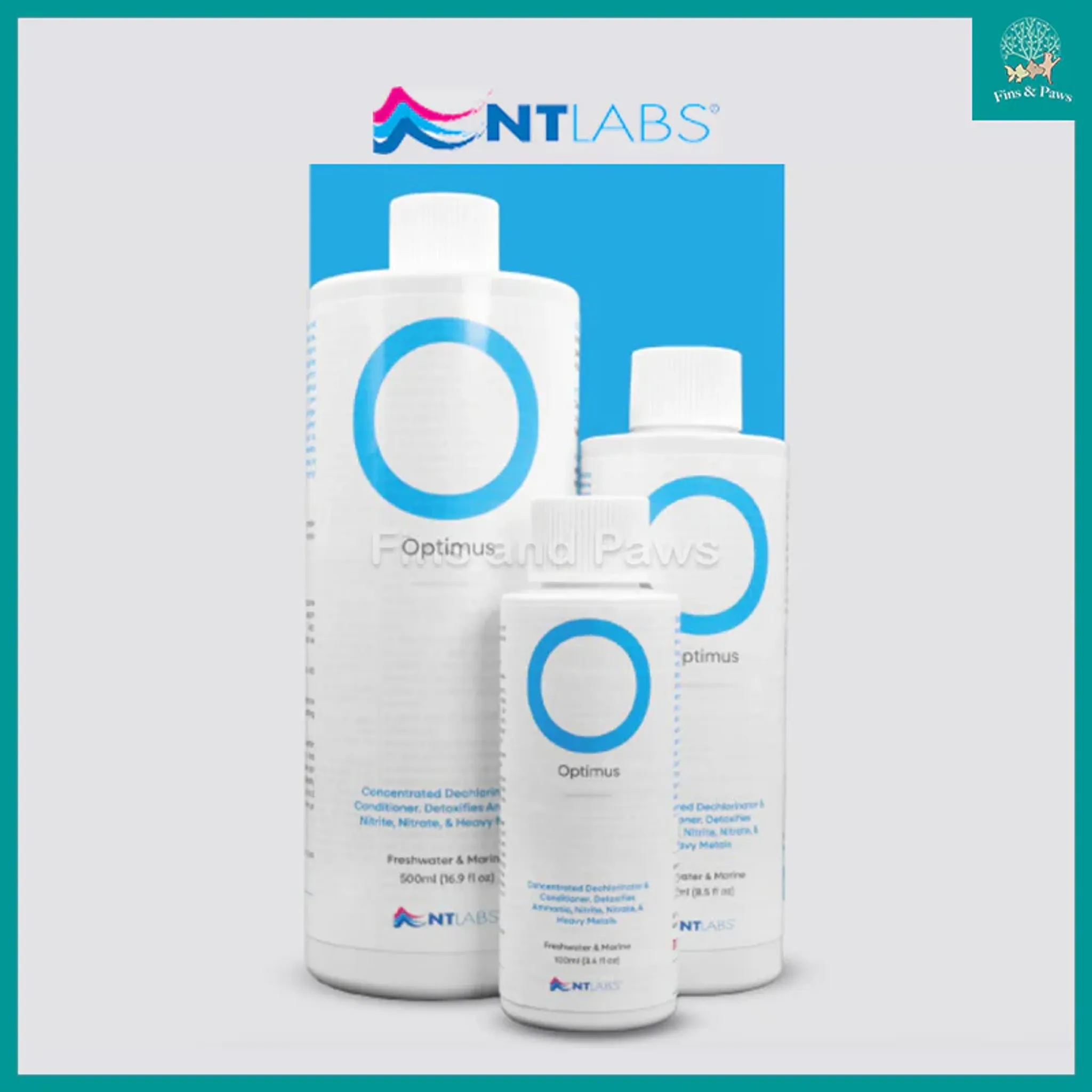 [NT Labs] Optimus Concentrated Tap Water Dechlorinator for Freshwater and Marine Aquarium for Freshwater and Marine Aquarium with Ammonia, Nitrite and Nitrate Detoxifier