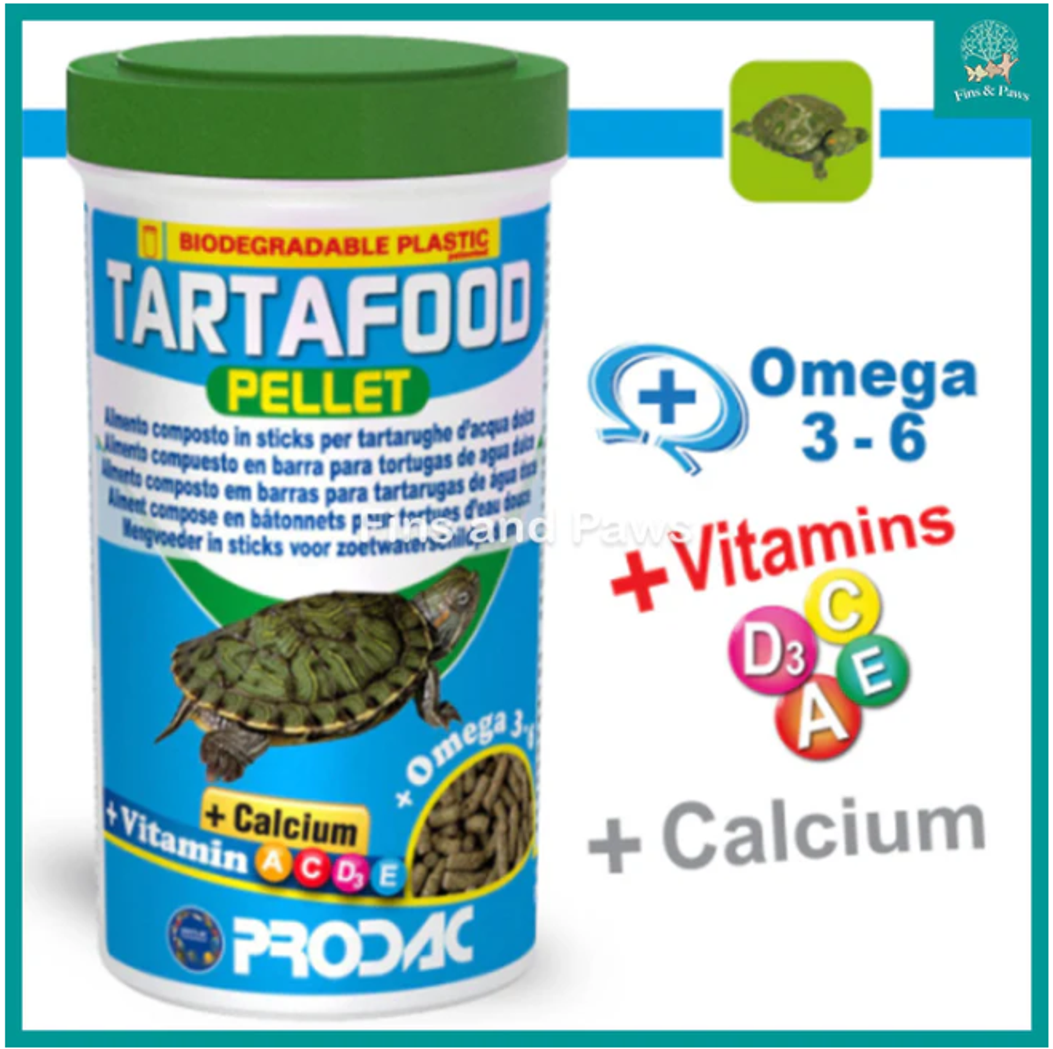[Prodac] Tartafood Pellet for Freshwater Turtle, Tortoise and Terrapin 350g/12.34oz