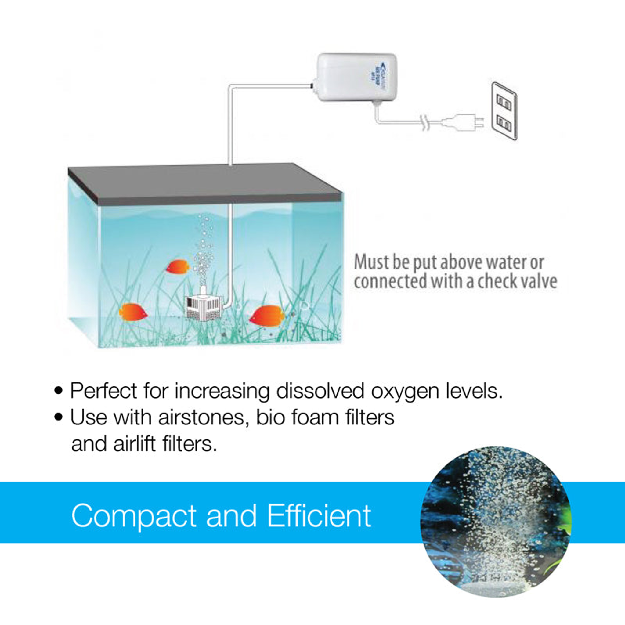 [Resun] Mini Silent Air Pump / Airpump for Aquariums and Fish Tanks (Up to 90cm)