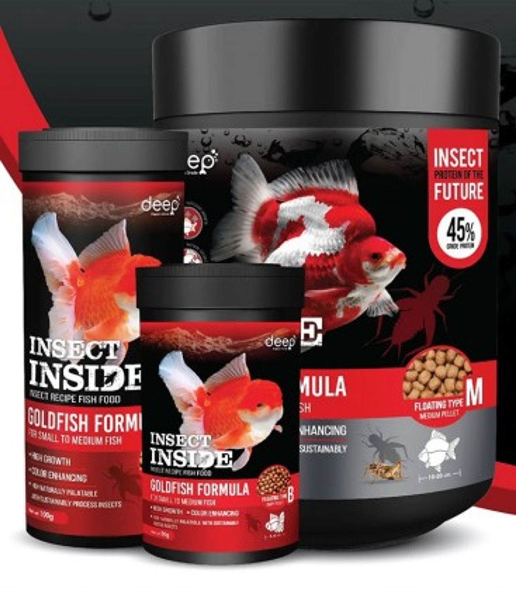 Deep Goldfish Formula Insect Inside (Floating Pellet) 350g S 2mm (PCN50242)