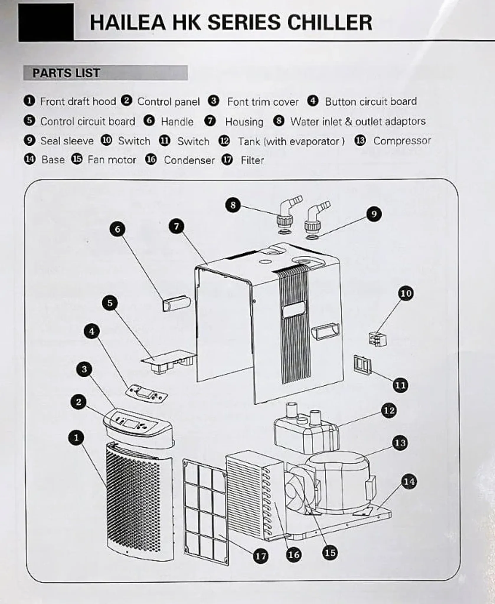 HAILEA Chiller - HK Series (150-1000L) - UK 3-Pin Plug Edition